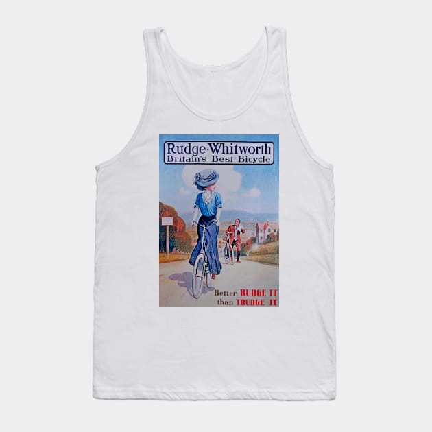 Vintage Rudge Bicycle Poster Tank Top by Random Railways